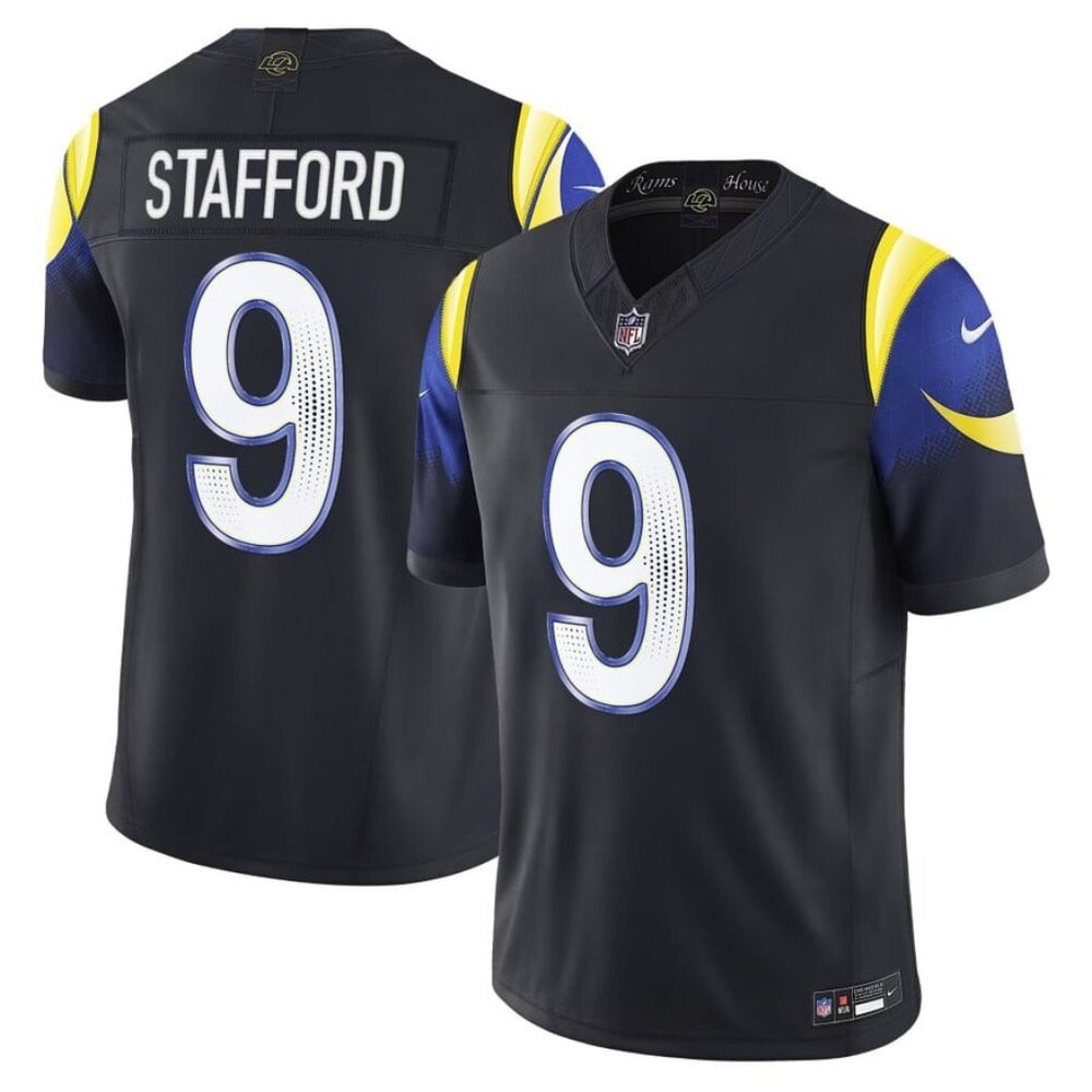 Mens Youths Available Choose Matthew Stafford Vapor Black Stitched Jersey
